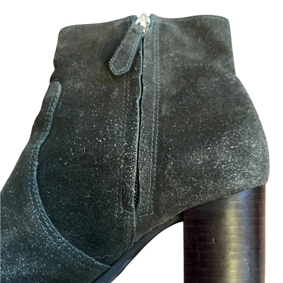 Tory Burch Green Suede Sofia Logo Lug Sole Ankle Chunky Booties Boots SZ 7.5 - Picture 14 of 15